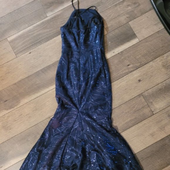 Lulus Pure Beauty Navy Blue Sequin Sleeveless Maxi Dress - Picture 10 of 12